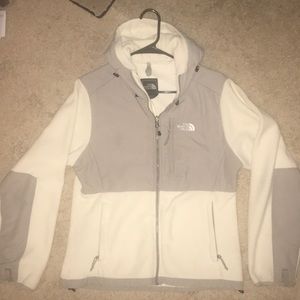 The North Face Hooded Denali Fleece Coat - Cream